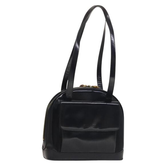 GUCCI Shoulder Bag Patent Leather Navy Gold 001 090 001 090 - Picture 1 of 16
